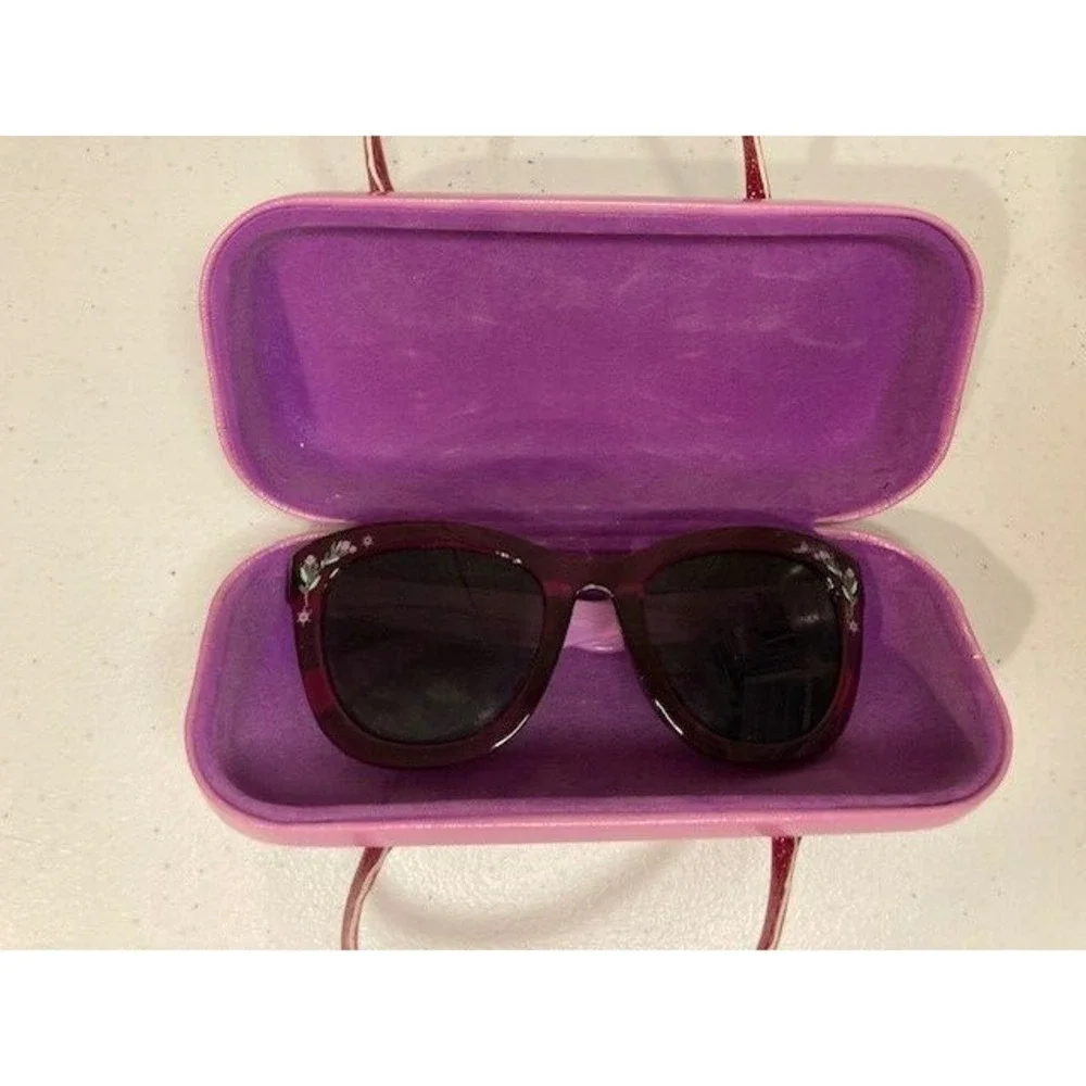 Pano Eyewear Disney Frozen Cateye Sunglasses Pink Glitter w/case Elsa & Anna Yth